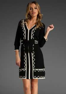 MILLY Valentina Sweater Dress in Black/Winter White at Revolve 