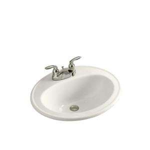   Pennington Self Rimming Bathroom Sink with 4 in. Centers in Biscuit