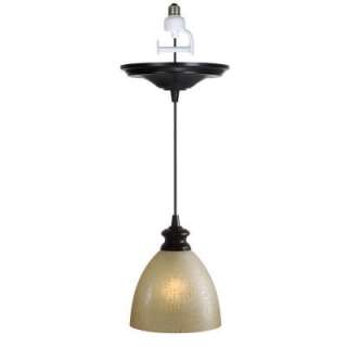   Bronze Finished with Linen Glass Instant Pendant Light Conversion Kit