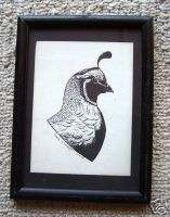 Quail Bird Profile Small Print in 5x7 Black Wood Frame  