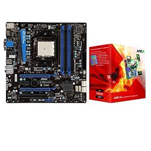 MSI A75MA G55 AMD A Series Socket FM1 Motherboard and AMD Dual Core A4 