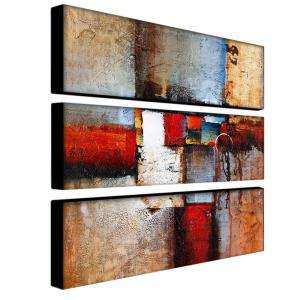 Trademark Art Cube Abstract VI 3 Piece Canvas Art 32 in. x 32 in 