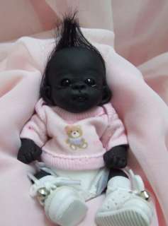 OOAK Baby Gorilla Monkey Sculpted Polymer Clay Art Doll Collectible 
