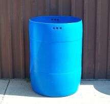 Plastic Trash Barrel Containers 55 Gallon Blue  