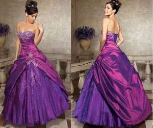 INSTOCK Purple Sweetheart A line pageant long evening dress prom gown 