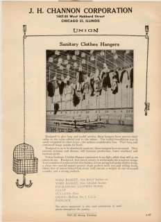 AD J H Channon UNION Sanitary Clothes Hangers Mine 1951  