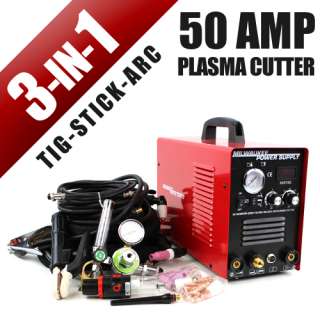 IN 1 50A Plasma Cutter 200 Amp TIG MMA CUT Stick Arc Welder Cutter 