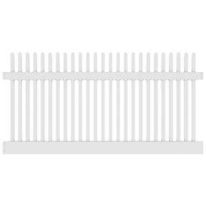   Ft. White Vinyl 2 Rail Picket Fence Panel 73011681 