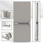   . Flush Gray Exit Left Hand Fire Proof Door Unit with Knockdown Frame