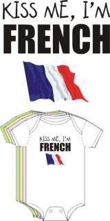 Kiss Me Im French Cute Funny Baby Boy Girl Clothes  