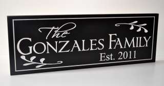 Personalized Family Name Sign Plaque Carved 7x20  