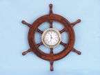 Ship Wheel Clock 12 Porthole Mirror Nautical NEW  