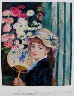 Pierre Auguste RENOIR Signed Lithograph GIRL WITH FAN  