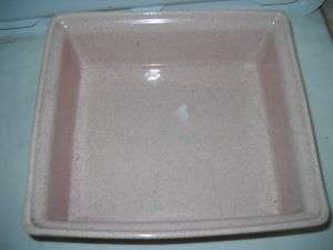 Vintage BAUER POTTERY Brusche Pink Speckle Square Bowl 9 x 8 x 3 