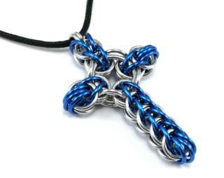 Chainmaille Cross Necklace Chainmail Cross Pendant  