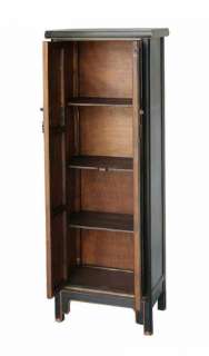 Black Lacquer Chinese Ming Style Narrow Cabinet WK1386S  