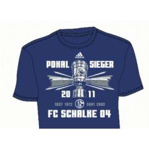 FC Schalke 04 Adidas T Shirt Pokalsieger 2011, blau  Sport 