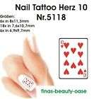 Nail Tattoo Sticker Poker Karte Herz Dame, Nr. 5110 Artikel im finas 