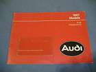 Audi maintenance book 1986 1987 models with gasoline engine 5000 4000