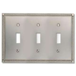   Gang Satin Nickel Toggle Switch Wall Plate 54TTTN 