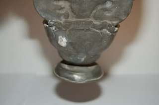 ANTIQUE BAROQUE PEWTER HOLY WATER FONT 18th century  