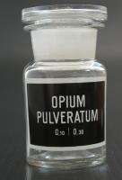 OLD OPIUM PULVERATUM NARCOSIS PHARMACY GLASS BOTTLE  