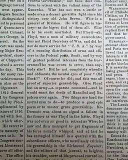 CONFEDERATE Generals & Saratoga Springs KY Stockton CA Civil War 1861 