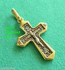 STERLING SILVER 24K GOLD PLATED RUSSIAN ORTHODOX CROSS  