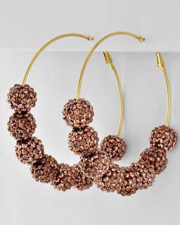 Bronze Crystal Fireball Hoops Earrings Basketball Wives POPARAZZI 