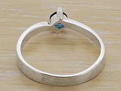 925 Sterling Silver Cute Blue CZ Ring Size 8.25 US  