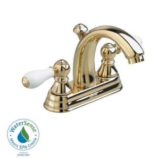   in. Dual Handle Faucet with Speed Connect Drain in Polished Brass