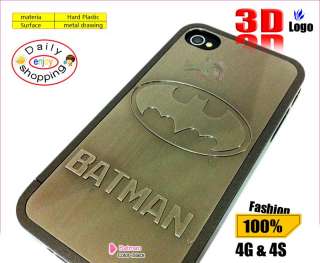 3D Strong Superman LOGO AVENGER Metal Skin Hard Case Cover f iPhone 4S 