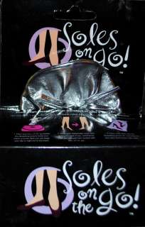Soles on The Go SILVER Foldable Rollable Portable Flats Ballet party 
