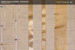 VICTORIA M Saphira Schlaufenschal / Deko Voile Vorhang mit Pailletten 