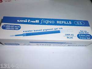 12 Uni ball Signo refill for UMN 207, 152 Blue UMR 85  