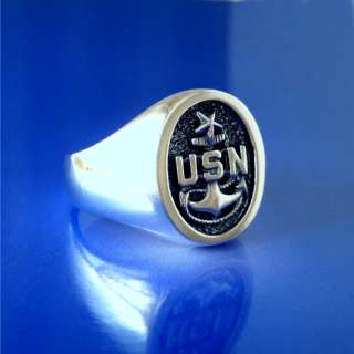 Navy Senior Chief Petty Officers Ring  Sterling  