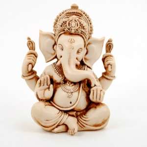   Ganesh Hindu Elephant White Resin Stone HIGH QUALITY God Indian  