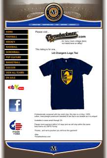 Los Angeles Chargers Logo Tee Shirt   San Diego AFL  