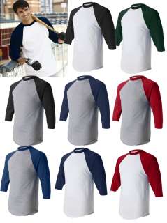 Augusta ¾ Sleeve Baseball Jersey 3/4 Raglan Tee T Shirt   420 S 3XL 