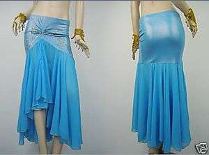 SEXY Belly Dance Fishtail Skirt Costume Dress LightBlue  