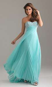   Pleated Chiffon Beaded Junior Prom Dress Sweet 16 Party Gown Dresses