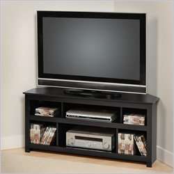 Prepac Vasari Flat Panel Plasma / LCD Corner TV Stand in Black [248246 