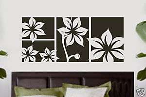 Exotic Blooms Paneling Vinyl Wall Lettering Word Sticky  