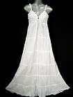   BOHO WEDDING SUN SUMMER WHITE MAXI LONG DRESS COTTON ONE SIZE S M L