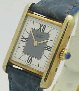 MUST DE CARTIER TANK QUARZ SILBER DOUBLÉ MEDIUMGRÖßE  