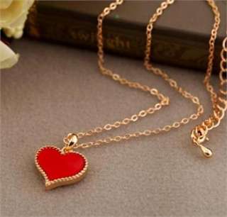   Same Style Three Color Love Heart Necklace Clavicle Chain New  