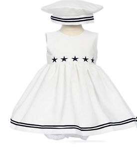 INFANT TODDLER STAR SAILOR DRESS FOR GIRL S M L 2T 4T  