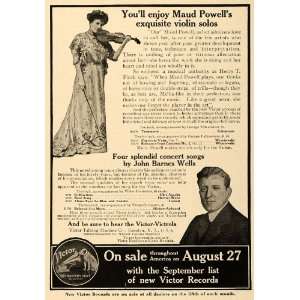  1910 Ad Maud Powell John Barnes Wells Victor Records 