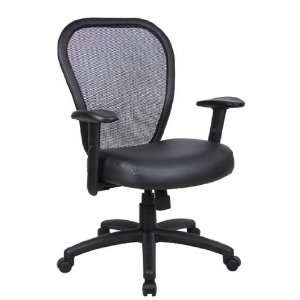   MANAGERS MESH CHAIR W/ LEATHER SEAT   Delivered