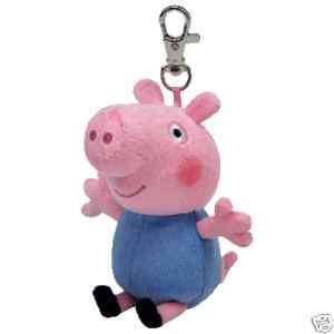 TY BEANIE BABY ~ GEORGE KEY CLIP FROM PEPPA PIG ~ NEW  